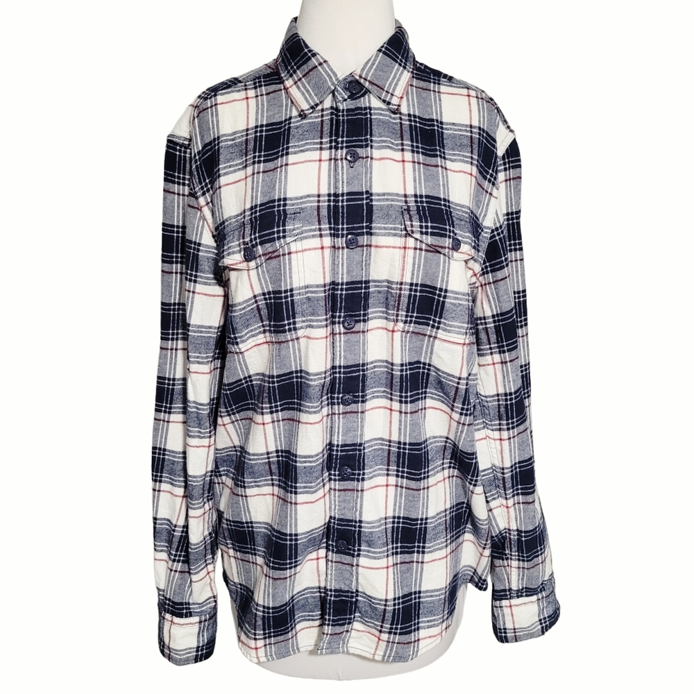American Eagle Plaid Button-Up Flannel Shirt Size Medium